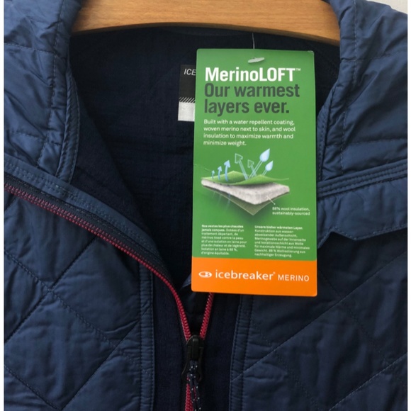 ICEBREAKER Merino Women’s Half-Zip Hooded Pull-Over Winter Jacket (NEW!) - Picture 2 of 5